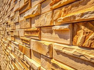 Fototapeta premium Aerial View Beige Sandstone Wall Texture 3D Render - Architectural Background