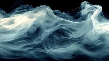 Obraz premium Abstract Blue and White Smoke Wave Design