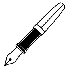 Fountain Pen Line Art Vector Design