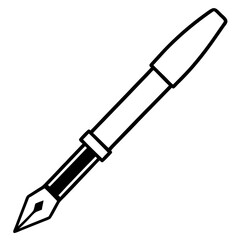 Fountain Pen Line Art Vector Design