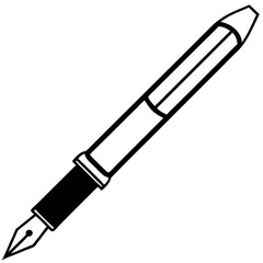 Fountain Pen Line Art Vector Design