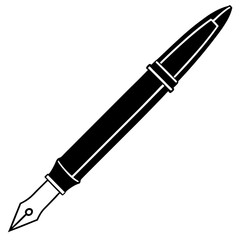 Fountain Pen Line Art Vector Design
