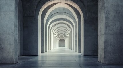 Obraz premium Endless Archway: A Serene Architectural Perspective