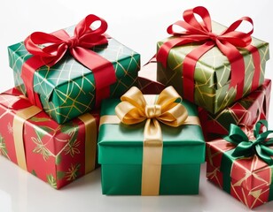 gift boxes with ribbons