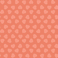 hearts outlined. valentine greeting card. vector seamless pattern. wedding repetitive background. fabric swatch. terracotta wrapping paper. design template for textile, home decor