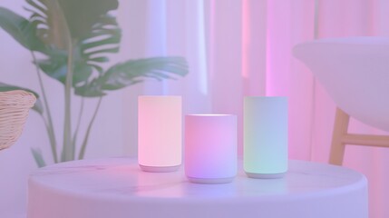 Soft Light Abstract Design with Tech Elements