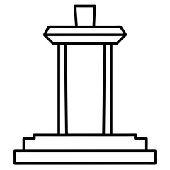 Geometric Podium Outline Vector