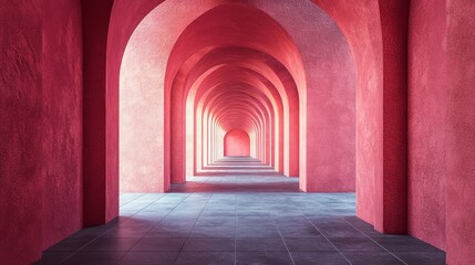 Endless Pink Archway: A Journey Through Architectural Wonder