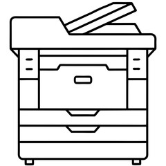 copier machine  line art vector illustration