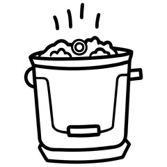 deep fryer line art vector illustration