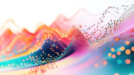 Vibrant Analytics with High-Tech Elements on White Background