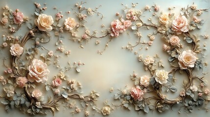 Elegant Pastel Roses and Twigs Floral Design
