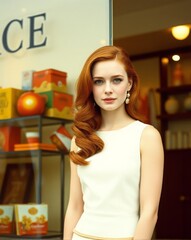 Vintage Redhead in Elegant Scene