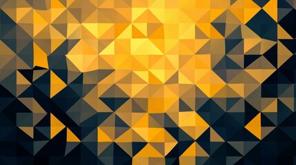 Abstract Gold and Black Triangular Mosaic Pattern