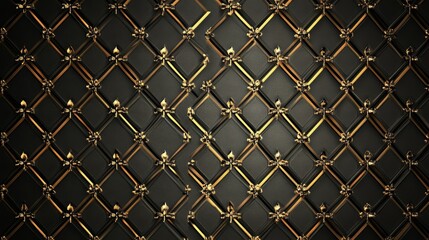 Fototapeta premium Elegant Black and Gold Fleur-de-lis Pattern Background