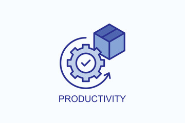 Productivity isolated vector, icon or logo sign symbol illustration