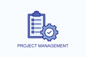 Project Management isolated vector, icon or logo sign symbol illustration