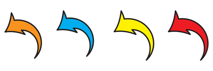 Curve  arrow icon on white background. flat style. arrow icon for your web site design, logo, app, UI. arrow indicated the direction symbol. curved arrow sign.