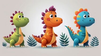 Fototapeta premium Smiling Prehistoric Pals.