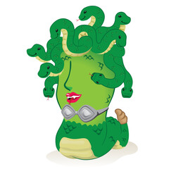 Medusa mascot illustration greek mythology gorgona. Ideal for training and educational materials