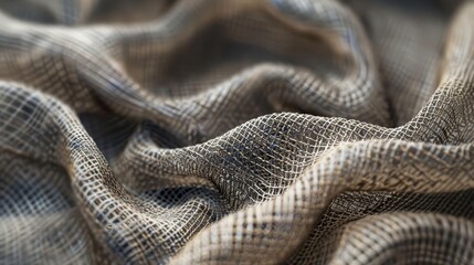 Fototapeta premium Textured Fabric: Abstract Close-Up of Beige Woven Textile