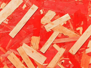Red Wood Chipboard Abstract Background