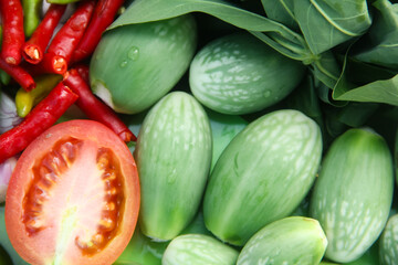 Sayur lalapan, lalapan eat vegetables raw, fresh vegetables with raw spices that have not been processed