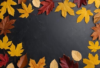 A top-down view of colorful autumn leaves on the ground