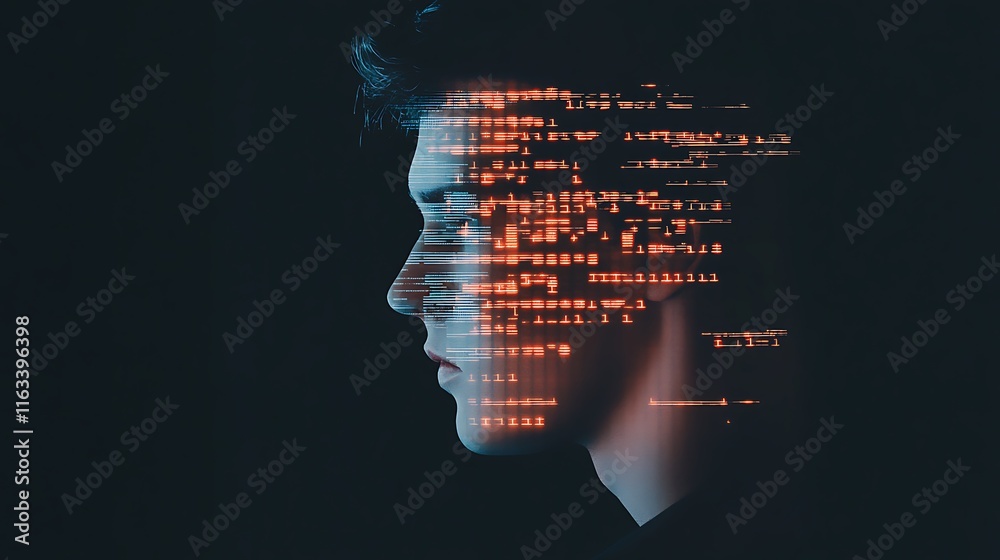 Poster abstract digital background with red and black colors representing technology and data flow