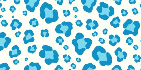 Fototapeta premium Seamless Pattern of Abstract Blue Spots on White Background Ideal for Textile and Fashion Designs