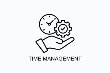 Time Management Isolated Vector, Icon Or Logo Sign Symbol Illustration