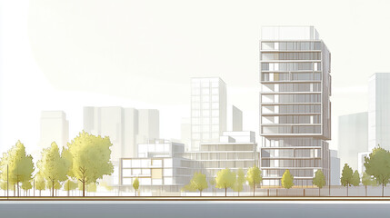 Obraz premium A skyline with tall buildings lined up next to each other, urban landscape. rise gold coast chicago 