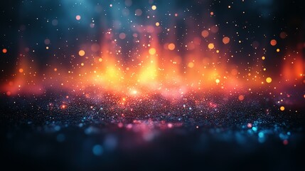 Obraz premium Abstract Glitter Background With Orange And Blue Lights