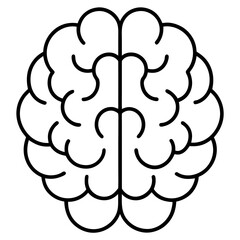 Minimal Brain Illustration with Clean Lines