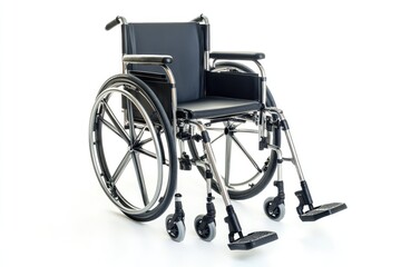 Fototapeta premium Modern Wheelchair Design Black Seat Chrome Frame