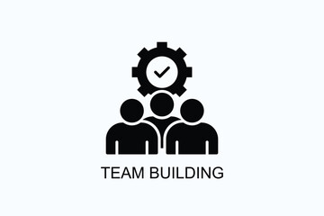 Team Building Isolated Vector, Icon Or Logo Sign Symbol Illustration