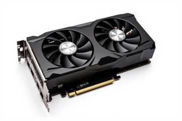 Modern Graphics Card with Dual Fans and Stylish Design