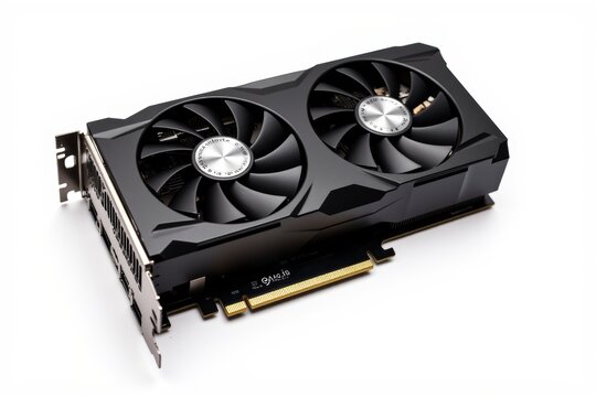 Modern Graphics Card with Dual Fans and Stylish Design
