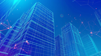 Cyberpunk neon city night. futuristic city scene in a style of pixel art.  Futuristic Urban Landscape with Glowing Lights