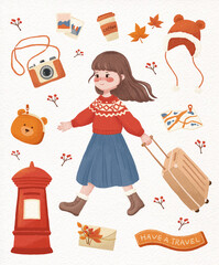 girl with a suitcase