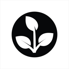 Simple leaf tree logo design, leaf vector icon illustration