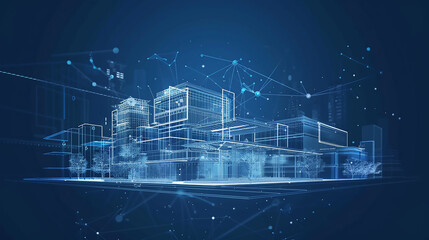  Digital Skyscrapers and Illuminated Network Cyberpunk neon city night. futuristic city scene in a style of pixel art.