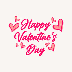 Happy Valentines Day typography poster with handwritten calligraphy