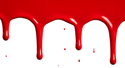 red dripping paint isolated on transparent background - Design element PNG cutout