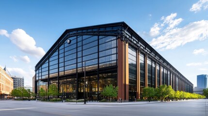 Obraz premium A large building with a clock on the front