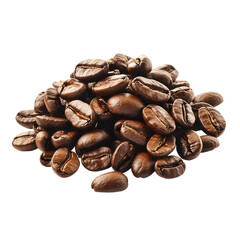 Naklejka premium Pile of coffee beans on transparent background.