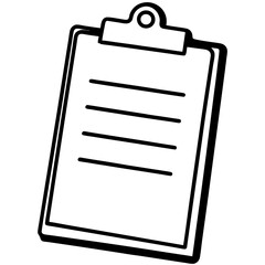 Clipboard Line Art Vector Illustration