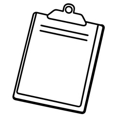 Clipboard Line Art Vector Illustration