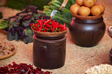 Ingredients for making kimchi Vegetables