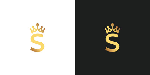 Letter S with Crown Logo Design